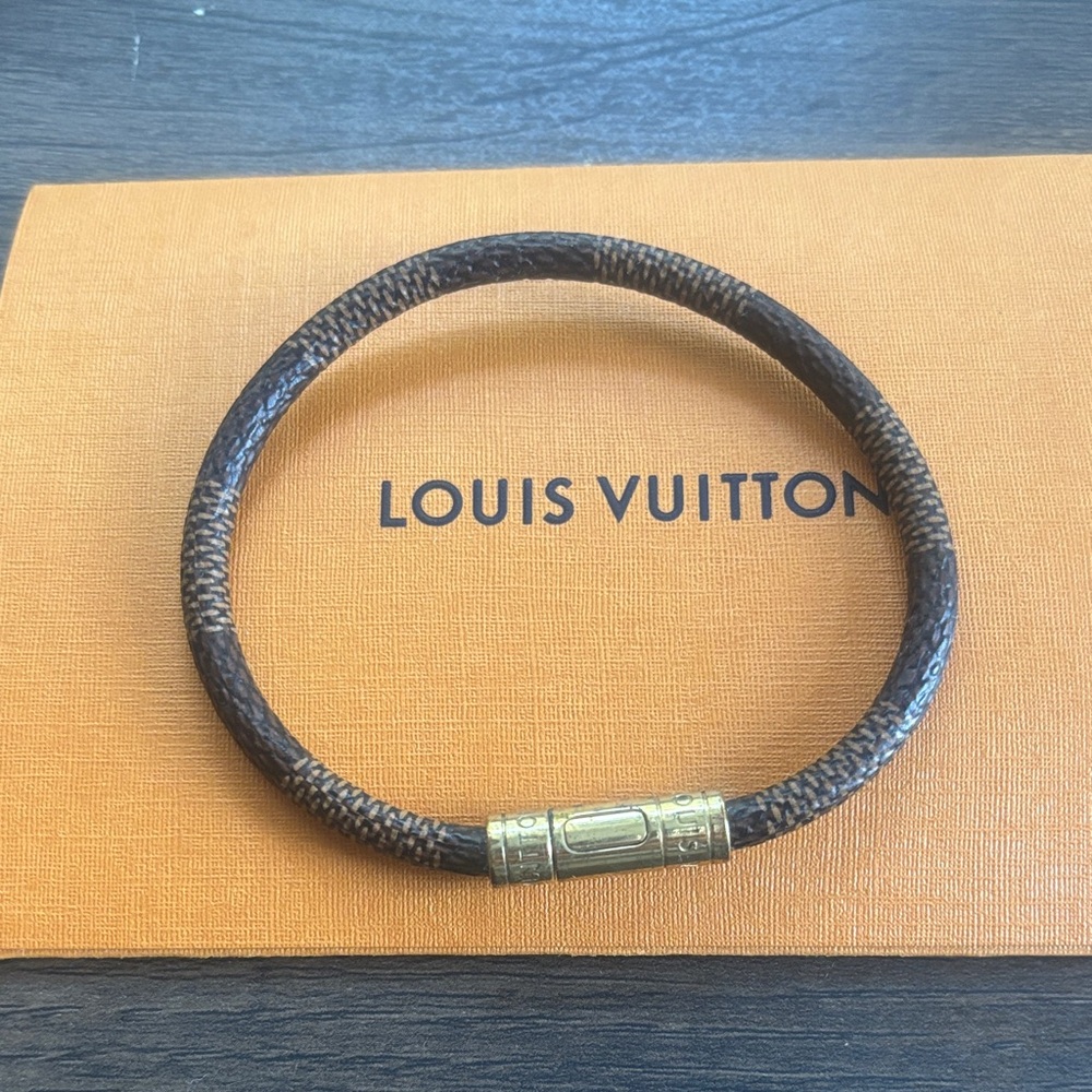 Louis Vuitton Dark Brown Bracelet with Gold Clasp